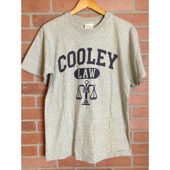 Vintage The Cotton Exchange Men Graphic Cooley Law T-Shirt Pullover Gray Medium - Picture 1 of 7